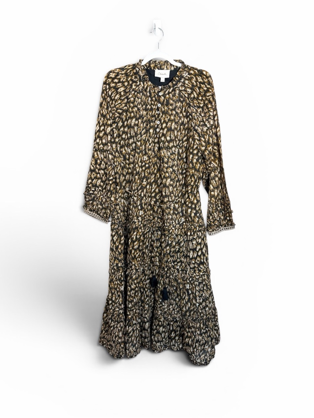 Cleobella Kala Midi Dress Size XL Boho Animal Print Summer Vacation Beach